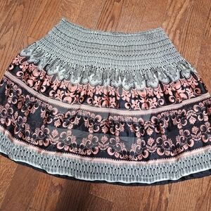 Max Studio Blue and Pink Bubble Mini Skirt